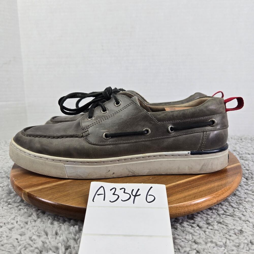 Sperry Men 10.5 Top Sider Gold Cup Gray Leather Casual Lifestyle Daily Boat Shoe